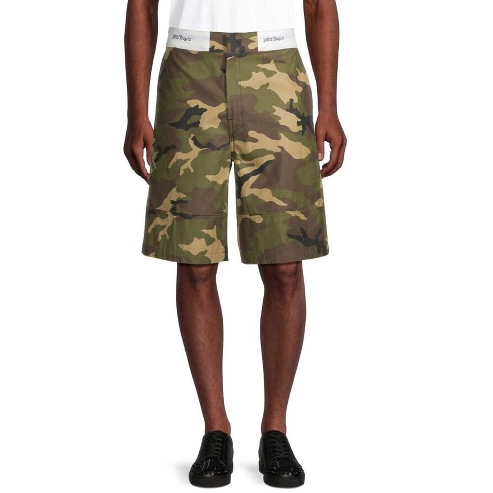 $950 NWT Palm Angels Sartorial Waistband Camo 100% Cotton Shorts Size 48(32)